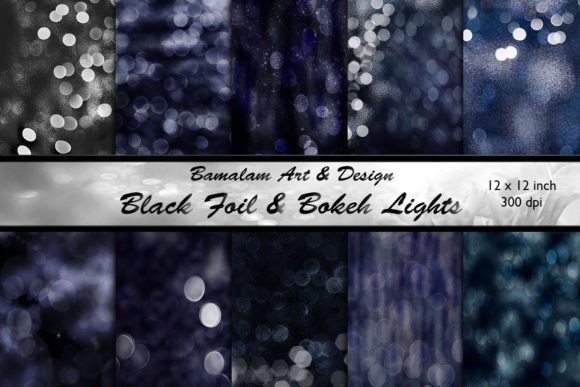 Black Foil Bokeh Lights
