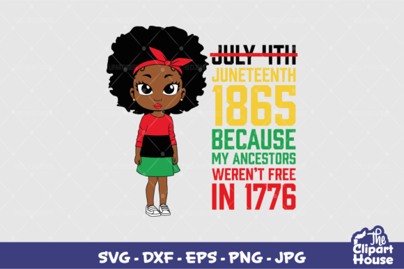 Juneteenth Text Girl Design for Cutting Machines