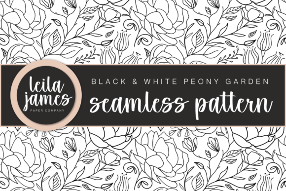 Peony Garden Seamless Pattern Cut File